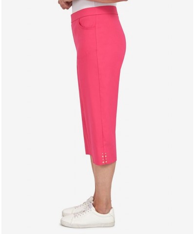 Women's Hot Allure Clamdigger Capris Pants Pink $33.32 Pants