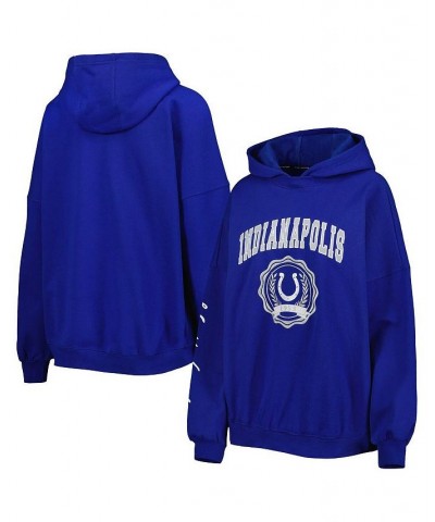 Women's Royal Indianapolis Colts Becca Drop Shoulder Pullover Hoodie Royal $52.99 Sweatshirts