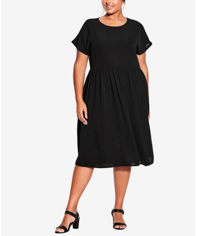 Plus Size Doll Up Plain Dress Black $29.45 Dresses