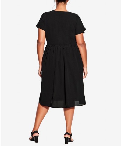 Plus Size Doll Up Plain Dress Black $29.45 Dresses