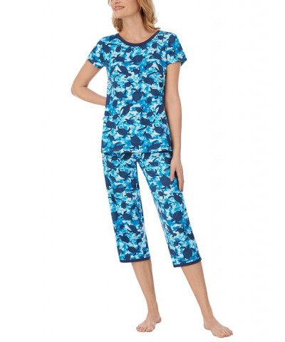 Women's Cropped 2-Pc. Mommy & Me Pajama Set Blu/novl $35.64 Sleepwear