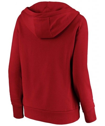 Plus Size Red Arizona Diamondbacks Core Team Crossover V-Neck Pullover Hoodie Red $39.20 Sweatshirts