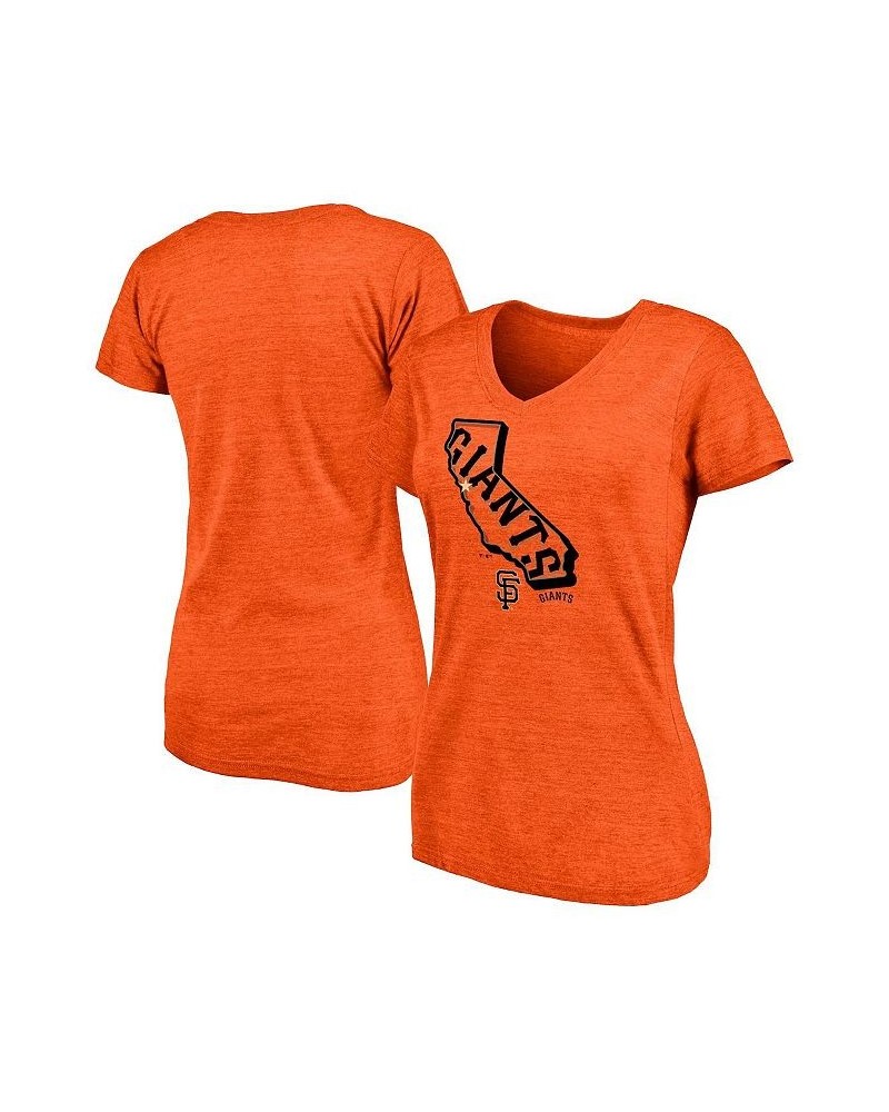 Women's Branded Orange San Francisco Giants Hometown Cali Tri-Blend V-Neck T-shirt Orange $22.94 Tops