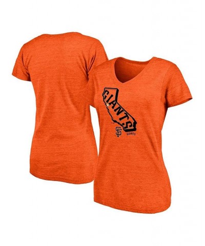 Women's Branded Orange San Francisco Giants Hometown Cali Tri-Blend V-Neck T-shirt Orange $22.94 Tops