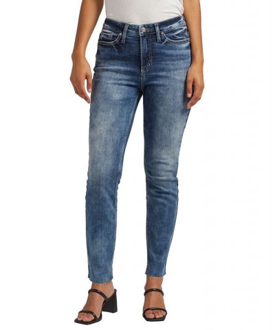 Women's Hello Legs High Rise Slim Straight Jeans Indigo $47.52 Jeans