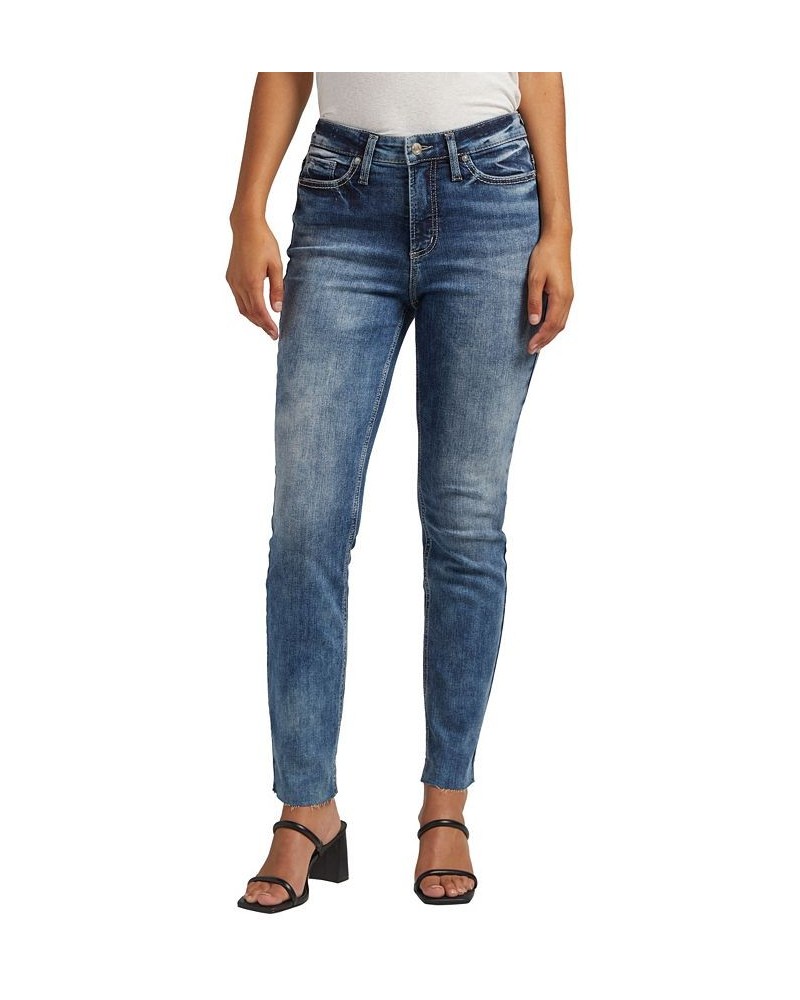 Women's Hello Legs High Rise Slim Straight Jeans Indigo $47.52 Jeans