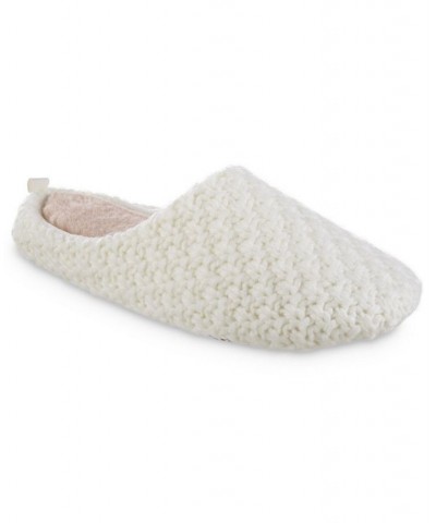 Women's Chunky Knit Sutton Hoodback Slippers White $12.31 Shoes