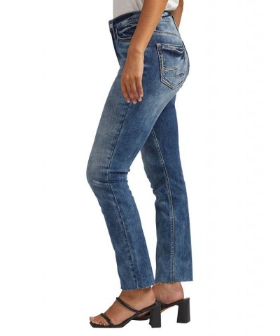 Women's Hello Legs High Rise Slim Straight Jeans Indigo $47.52 Jeans