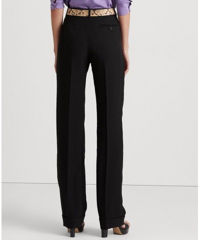 Women's Pleated Sablé Crepe Pants Black $42.55 Pants