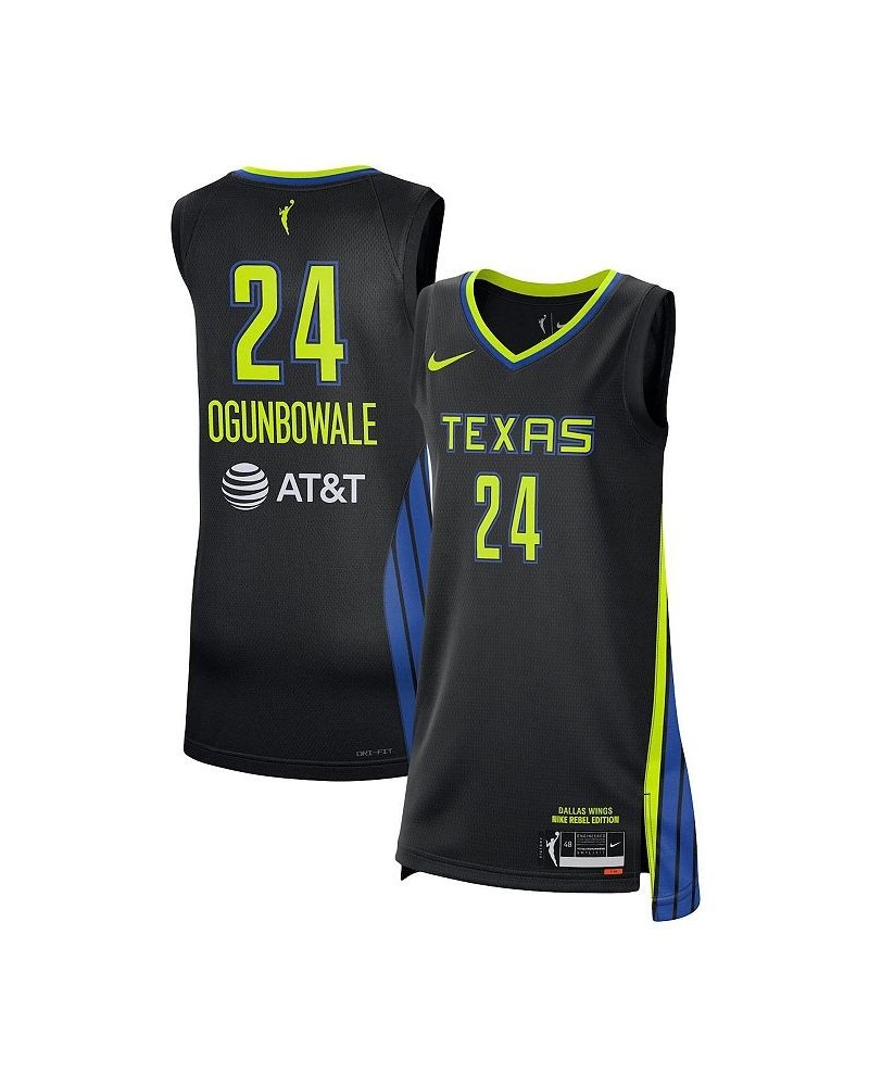 Women's Arike Ogunbowale Black Dallas Wings Rebel Edition Jersey Black $44.00 Jersey