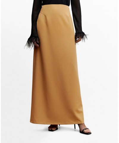 Women's Flowy Long Skirt Tan/Beige $35.39 Skirts