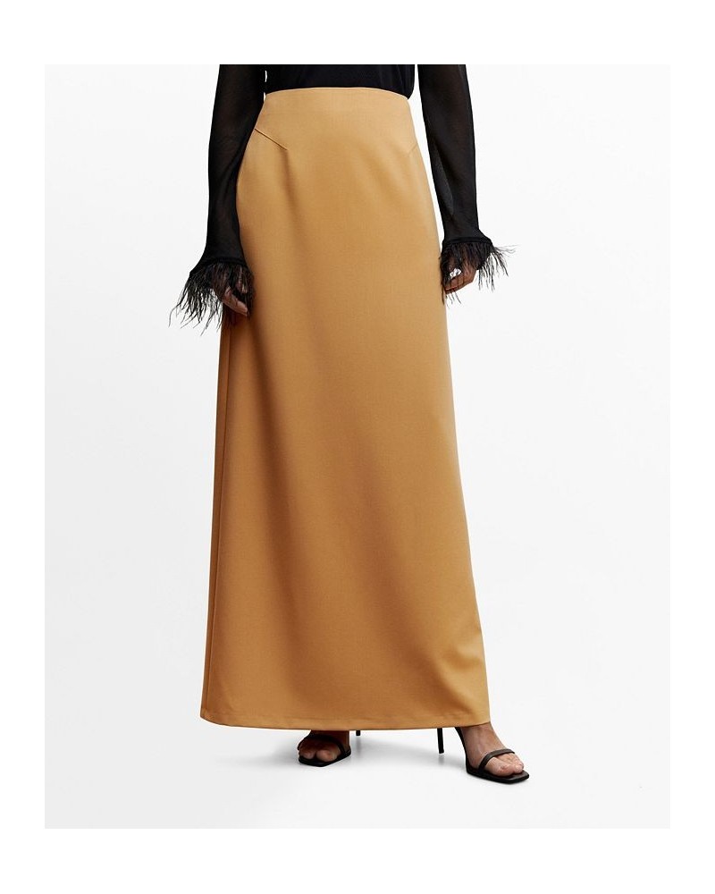 Women's Flowy Long Skirt Tan/Beige $35.39 Skirts