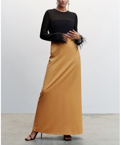 Women's Flowy Long Skirt Tan/Beige $35.39 Skirts