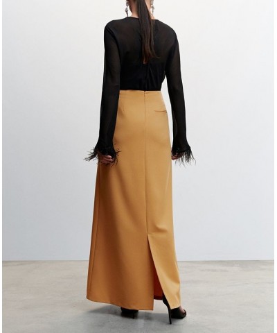 Women's Flowy Long Skirt Tan/Beige $35.39 Skirts