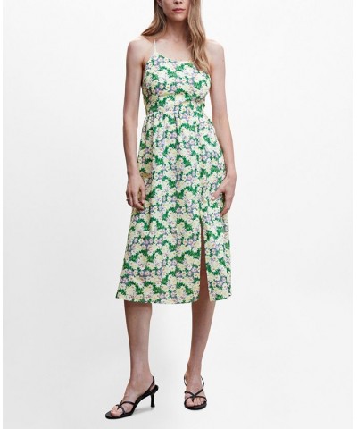 Women's Flower Print Dress Green $39.60 Dresses