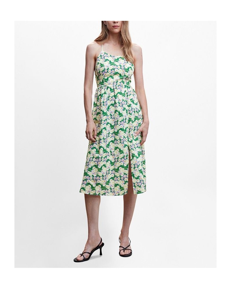 Women's Flower Print Dress Green $39.60 Dresses