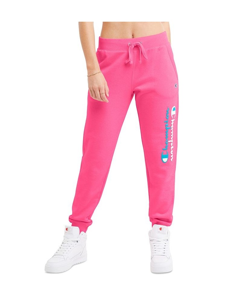 Women's Powerblend Graphic-Print Jogger Pants Pink $19.00 Pants