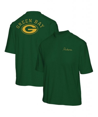 Women's Green Green Bay Packers Half-Sleeve Mock Neck T-shirt Green $23.91 Tops