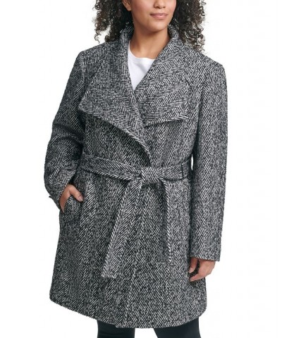 Women's Plus Size Wrap Coat Black $103.50 Coats