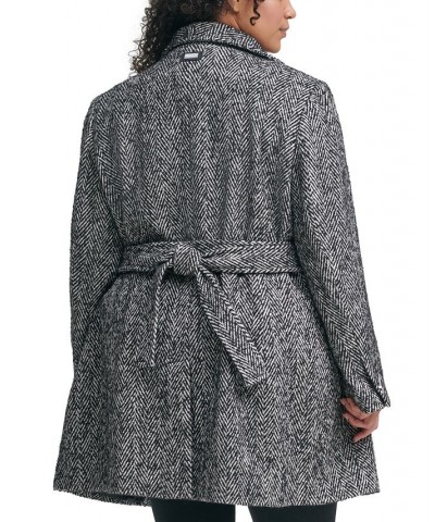 Women's Plus Size Wrap Coat Black $103.50 Coats