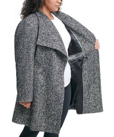 Women's Plus Size Wrap Coat Black $103.50 Coats