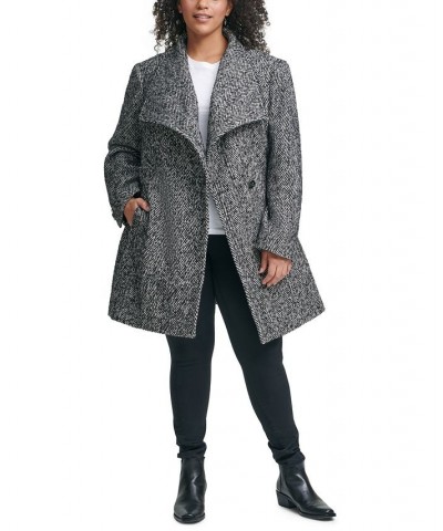 Women's Plus Size Wrap Coat Black $103.50 Coats