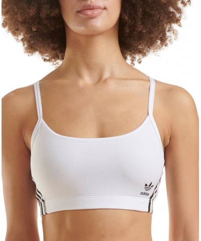 Women's 3-Stripes Scoop Bralette 4A4H00 White $14.02 Bras