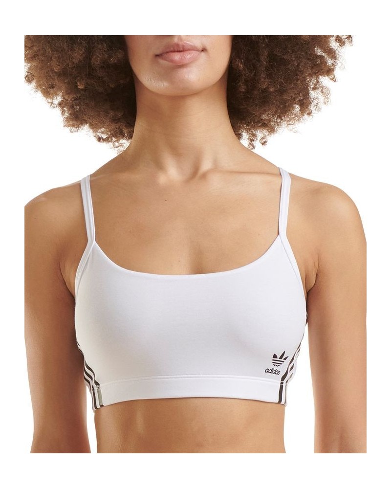 Women's 3-Stripes Scoop Bralette 4A4H00 White $14.02 Bras