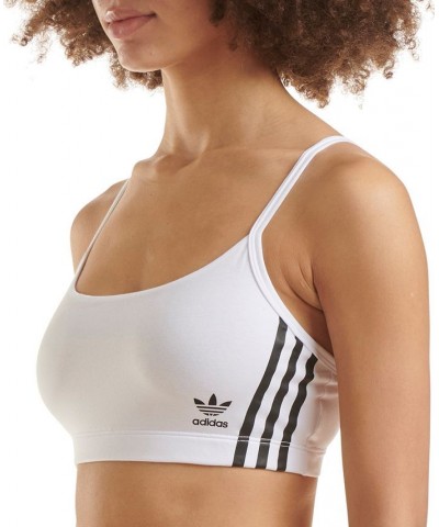 Women's 3-Stripes Scoop Bralette 4A4H00 White $14.02 Bras