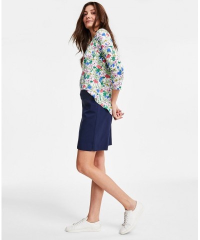 Petite Above-The-Knee Skort Blue $15.99 Skirts