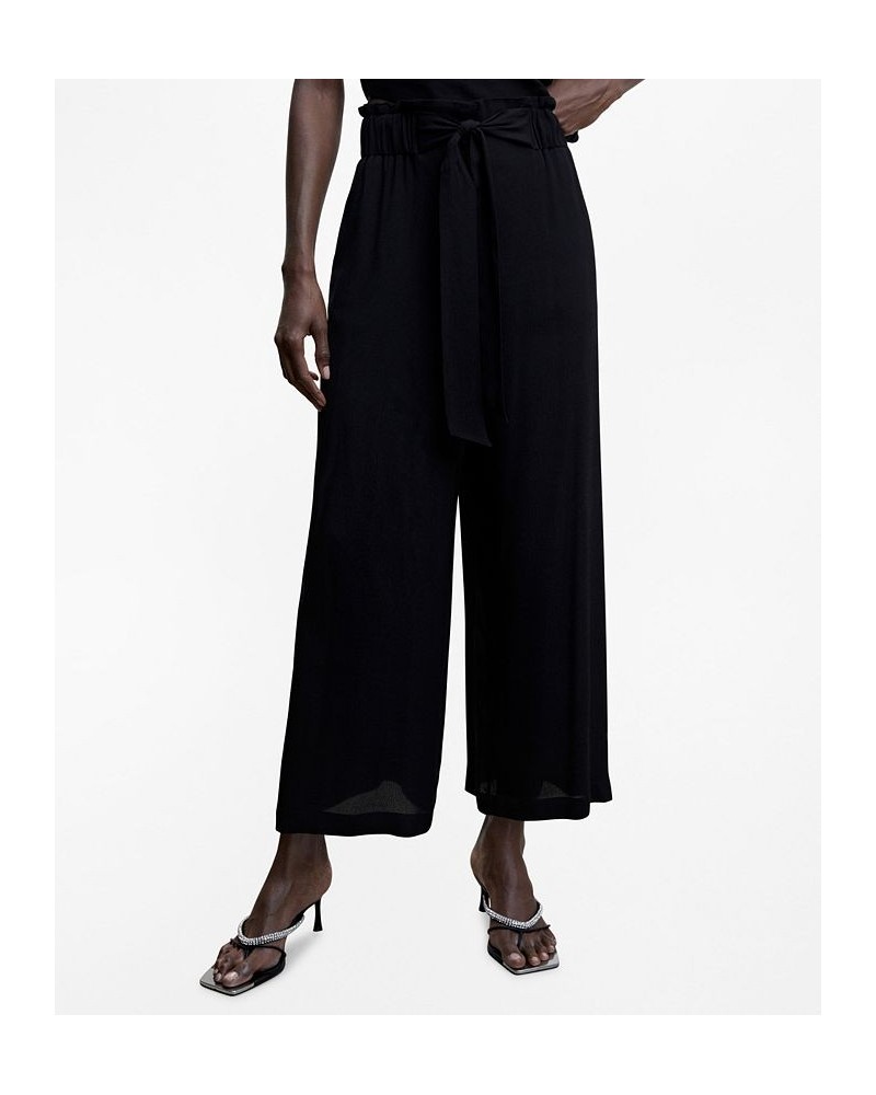 Women's Bow Culottes Pants Black $35.99 Pants