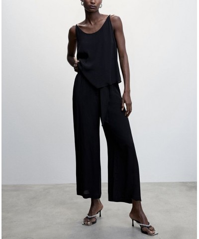 Women's Bow Culottes Pants Black $35.99 Pants