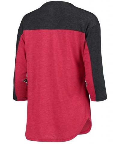 Women's Red Black Atlanta Falcons In The Zone 3/4 Sleeve V-Neck T-shirt Red, Black $21.73 Tops