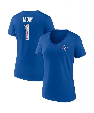 Women's Branded Royal Kansas City Royals Team Mother's Day V-Neck T-shirt Royal $22.25 Tops