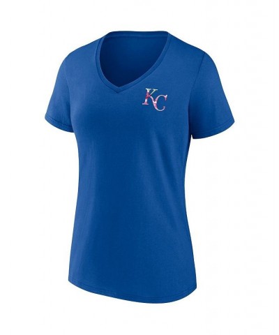 Women's Branded Royal Kansas City Royals Team Mother's Day V-Neck T-shirt Royal $22.25 Tops