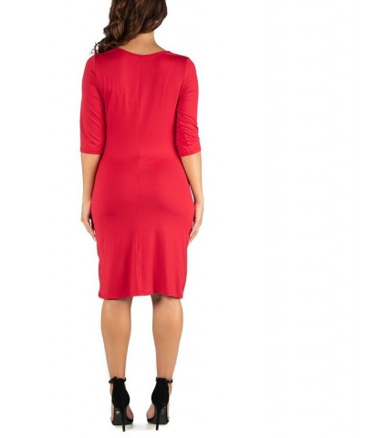 Women's Draped in Style V-Neck Dress Red $25.07 Dresses