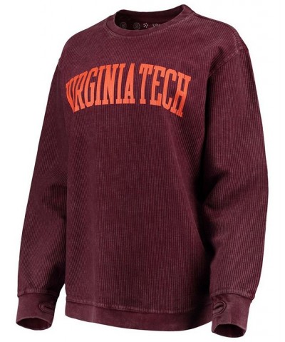 Women's Maroon Virginia Tech Hokies Comfy Cord Vintage-Like Wash Basic Arch Pullover Sweatshirt Maroon $37.60 Sweatshirts