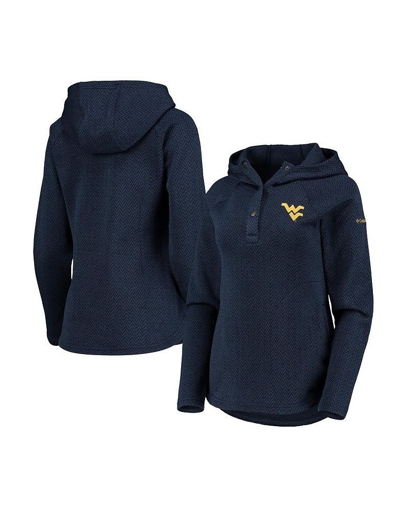 Women's Navy West Virginia Mountaineers Darling Days Raglan Fleece Pullover Hoodie Navy $39.60 Sweatshirts