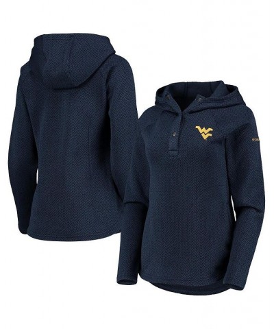 Women's Navy West Virginia Mountaineers Darling Days Raglan Fleece Pullover Hoodie Navy $39.60 Sweatshirts