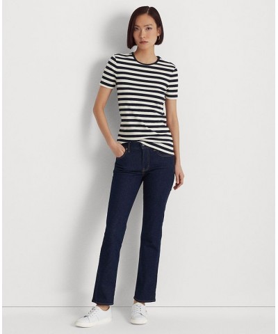 Women's Striped Stretch Cotton T-Shirt French Navy/mascarpone Cream $28.50 Tops