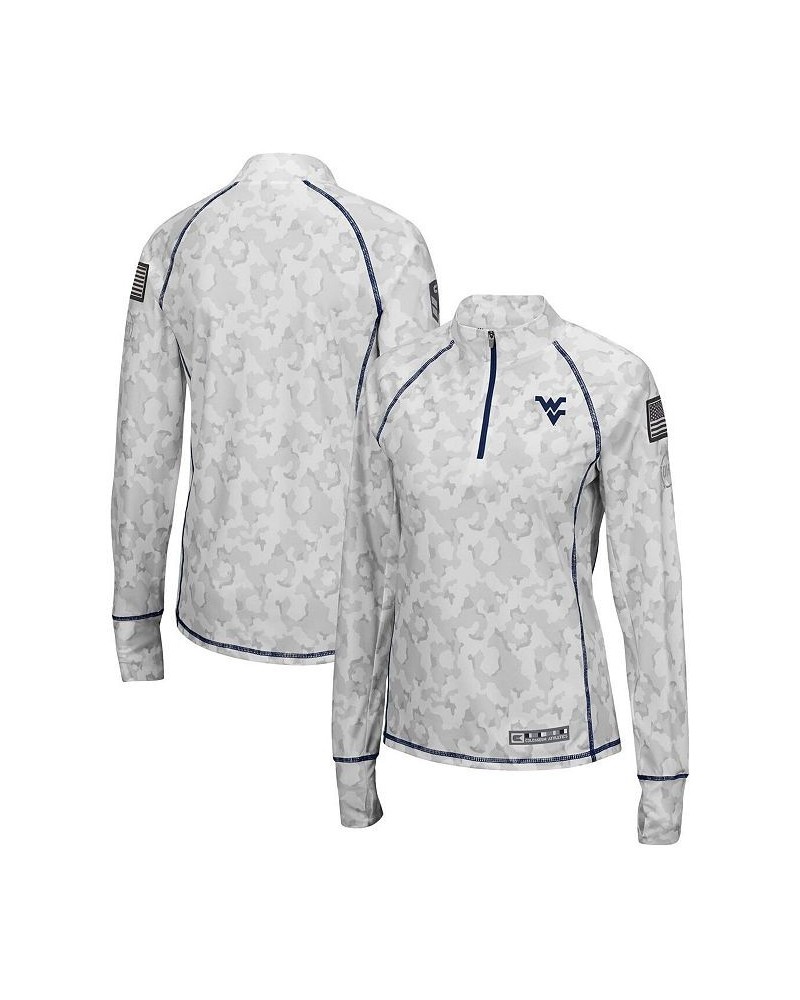 Women's White West Virginia Mountaineers OHT Military-Inspired Appreciation Officer Arctic Camo 1/4-Zip Jacket White $22.00 J...