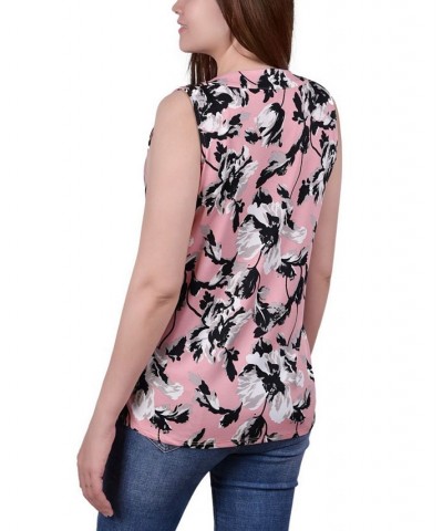 Petite Sleeveless Pullover with Chain Pink Ghostflower $13.77 Tops