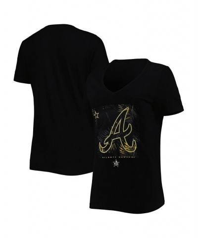 Women's Black Atlanta Braves 2022 MLB All-Star Game Hook-Up V-neck T-shirt Black $21.83 Tops