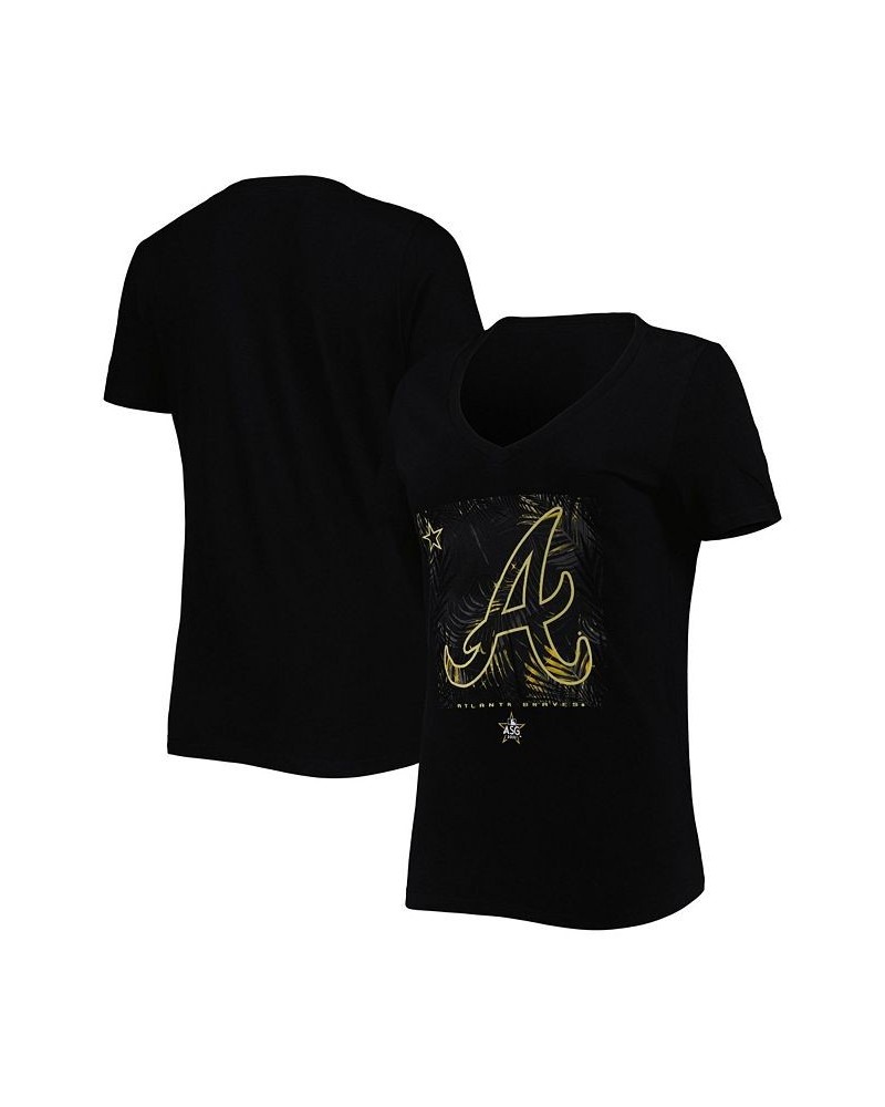 Women's Black Atlanta Braves 2022 MLB All-Star Game Hook-Up V-neck T-shirt Black $21.83 Tops