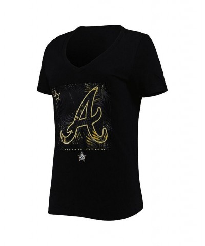 Women's Black Atlanta Braves 2022 MLB All-Star Game Hook-Up V-neck T-shirt Black $21.83 Tops