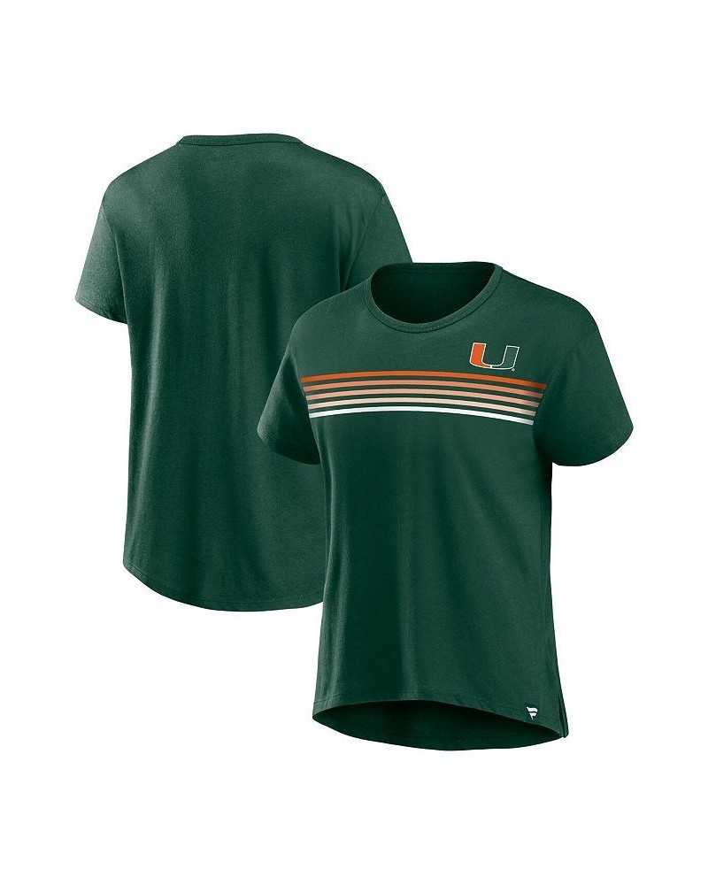 Women's Branded Green Miami Hurricanes Tie Breaker T-shirt Green $24.77 Tops