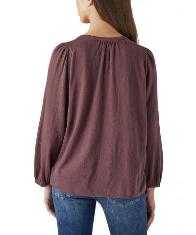 Women's Embroidered Long-Sleeve Top Huckleberry $48.33 Tops