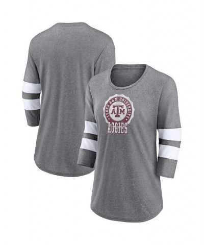 Women's Branded Heathered Gray Texas A&M Aggies Drive Forward Tri-Blend 3/4-Sleeve T-shirt Heathered Gray $26.99 Tops