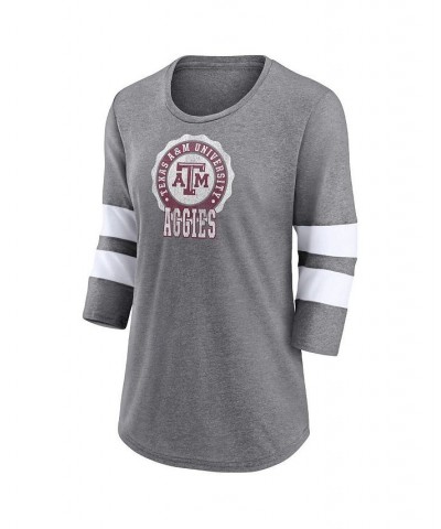 Women's Branded Heathered Gray Texas A&M Aggies Drive Forward Tri-Blend 3/4-Sleeve T-shirt Heathered Gray $26.99 Tops