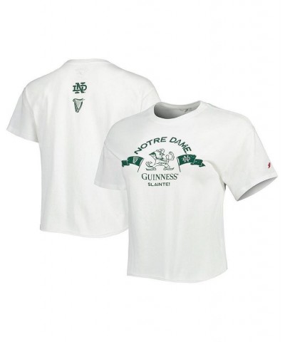 Women's White Notre Dame Fighting Irish Guinness Clothesline Cropped T-shirt White $22.50 Tops